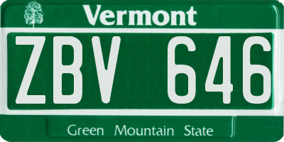 VT license plate ZBV646