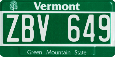 VT license plate ZBV649