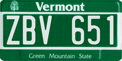 VT license plate ZBV651