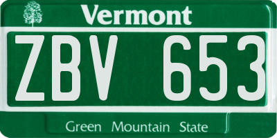 VT license plate ZBV653