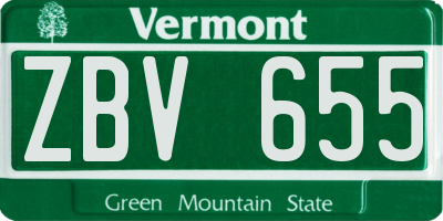 VT license plate ZBV655