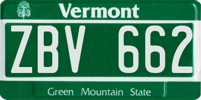 VT license plate ZBV662