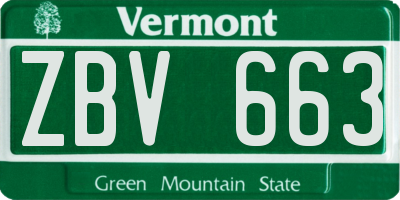 VT license plate ZBV663