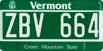 VT license plate ZBV664