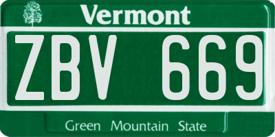 VT license plate ZBV669