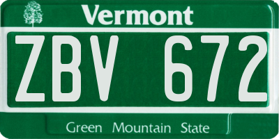 VT license plate ZBV672