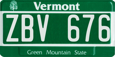 VT license plate ZBV676