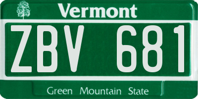 VT license plate ZBV681