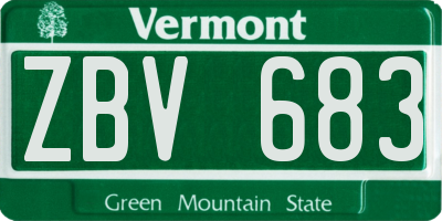 VT license plate ZBV683