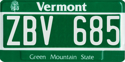 VT license plate ZBV685