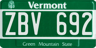 VT license plate ZBV692