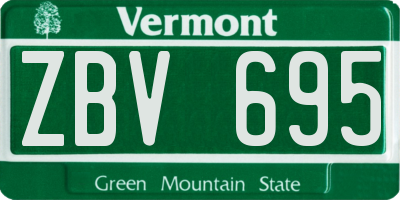 VT license plate ZBV695