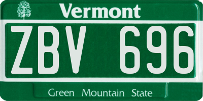 VT license plate ZBV696
