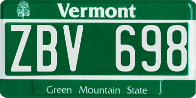 VT license plate ZBV698