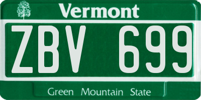 VT license plate ZBV699
