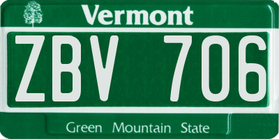 VT license plate ZBV706