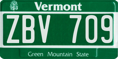 VT license plate ZBV709
