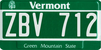 VT license plate ZBV712