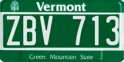 VT license plate ZBV713