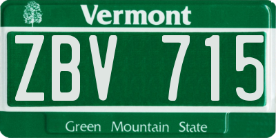 VT license plate ZBV715