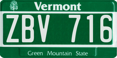 VT license plate ZBV716