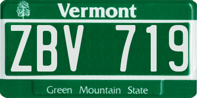 VT license plate ZBV719