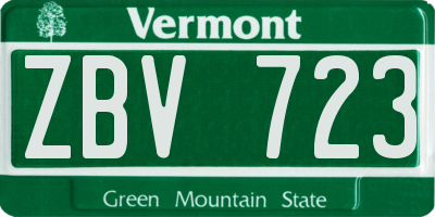 VT license plate ZBV723