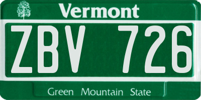 VT license plate ZBV726