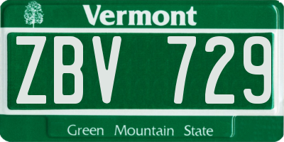 VT license plate ZBV729