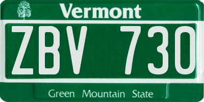 VT license plate ZBV730