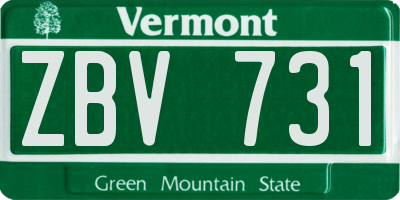 VT license plate ZBV731