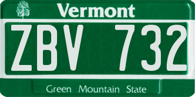 VT license plate ZBV732
