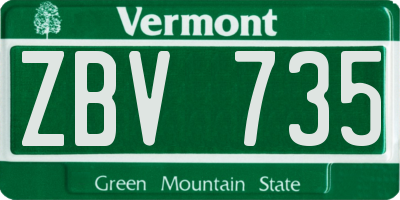 VT license plate ZBV735