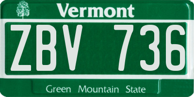 VT license plate ZBV736