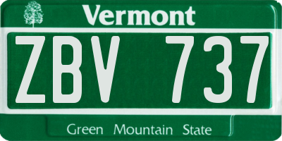 VT license plate ZBV737