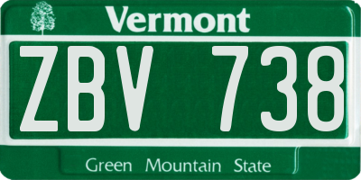 VT license plate ZBV738