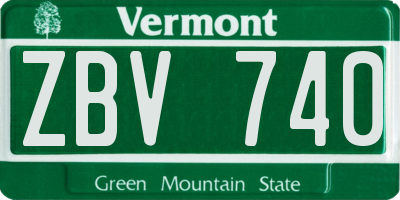 VT license plate ZBV740