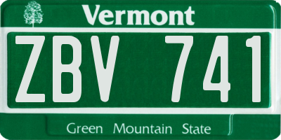 VT license plate ZBV741