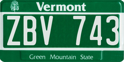VT license plate ZBV743