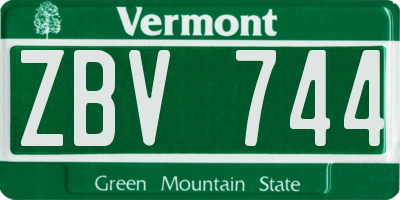 VT license plate ZBV744