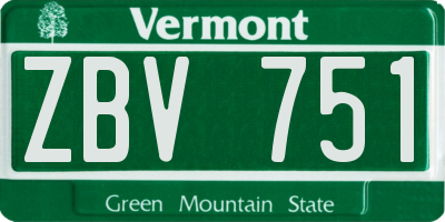 VT license plate ZBV751