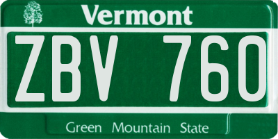VT license plate ZBV760
