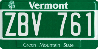 VT license plate ZBV761