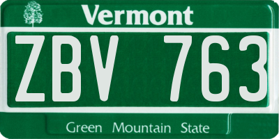 VT license plate ZBV763