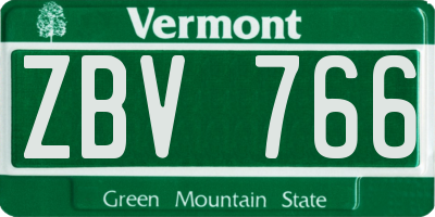 VT license plate ZBV766
