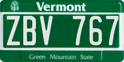 VT license plate ZBV767