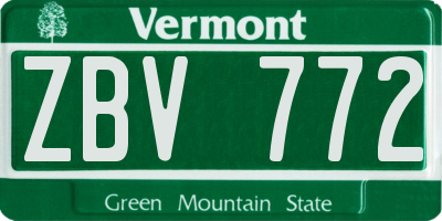 VT license plate ZBV772