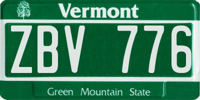 VT license plate ZBV776