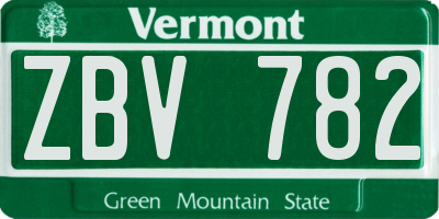 VT license plate ZBV782