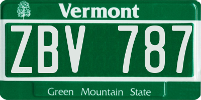 VT license plate ZBV787